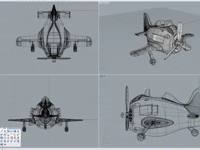 Cute assembled airplane 3D print model