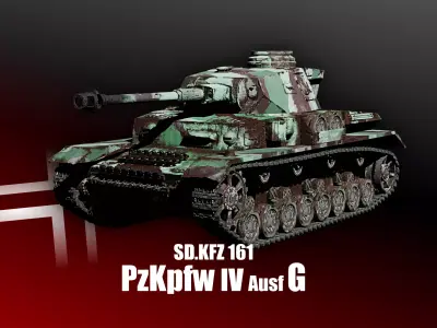 Panzer 4 - PzKpfw IV - Ausf G - Camouflage Livery Low-poly 3D model