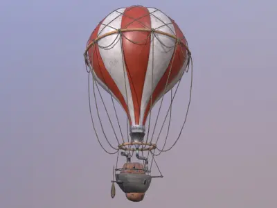 Air Balloon Low-poly 3D model