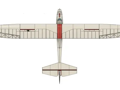 Schneider GRUNAU BABY IIb RC vintage glider wingspan 2000mm 3D print model