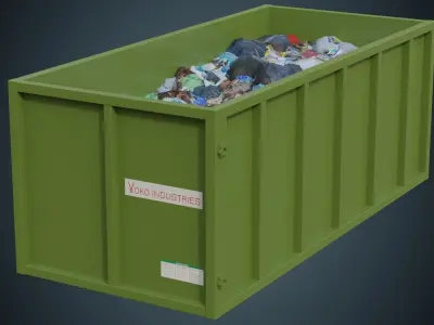 Garbage Container 2A Low-poly 3D model