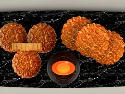Chinese moon cake 3D model