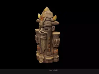 Low Poly Stylized Totem 3 AI Low-poly 3D model