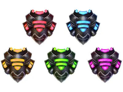 a Set of Shield Weapons Low-poly 3D model