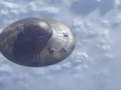 Haunebu ufo with camouflaged surface 3D model