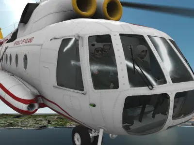 Mi-8T Poland Air Force Animated Low-poly 3D model
