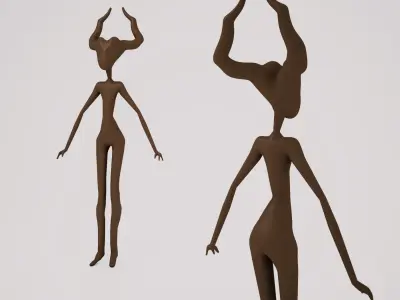 Fantasy character with horns 3D model