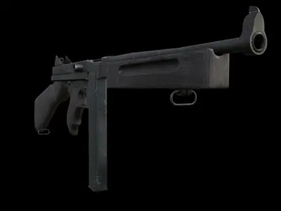 M1A1 Thompson Submachinegun Low-poly 3D model purchase