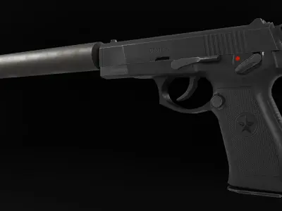 Low Poly Chinese QSZ-92 Pistol Low-poly 3D model
