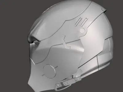 Red hood helmet 3d model for 3d printing  3D print model purchase