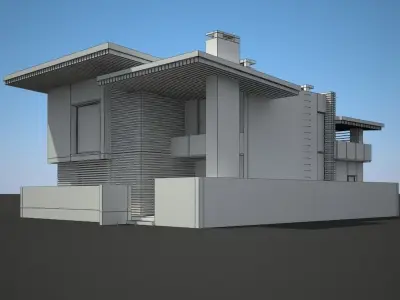 Private modern home 3D model