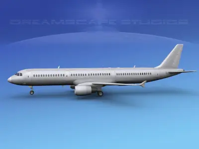 Airbus A321 Unmarked 3 3D model