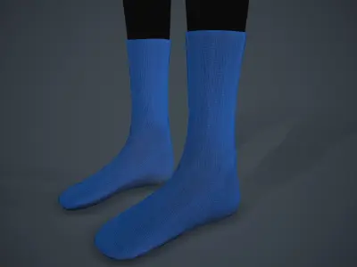 Blue Socks Style 3 Low-poly 3D model