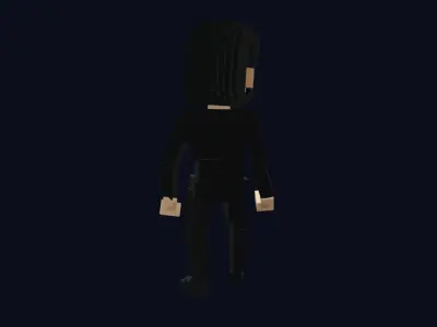 Hitman Character - 3D Voxel Model Low-poly 3D model