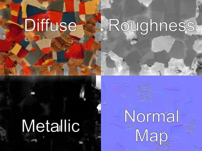 Retro Patchwork Balloon 3D model pack Low-poly 3D model