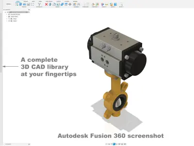DIN-EN Butterfly Valves -Wafer Type - Yellow 3D model