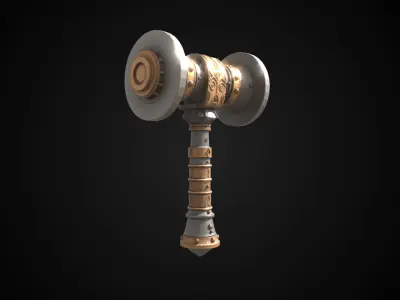 Stylized Dwarf Sword - Thundergut - Game Ready 3D model