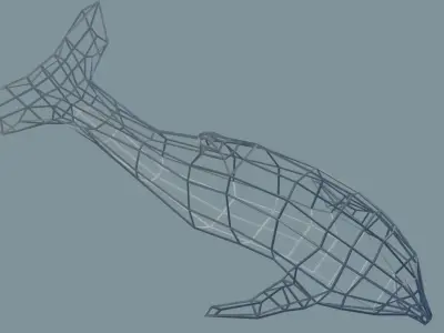Dolphin in low polygons Free low-poly 3D model