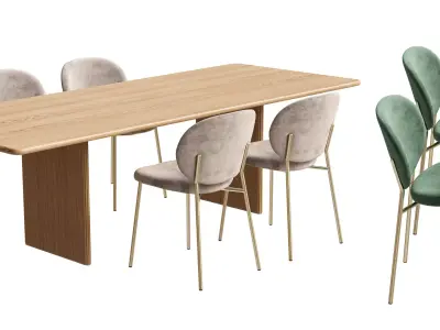 Dining Table - Chairs Furniture 3D model