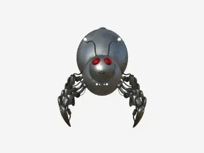 Cute Robot E10 Steel Dark - SciFi Character Design Low-poly 3D model