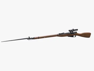 Mosin Nagant M91 Low-poly PBR 3D model