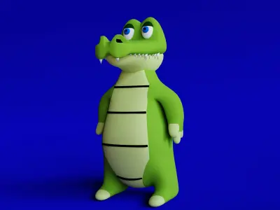 Cartoon crocodile in 3D Modeling Low-poly 3D model