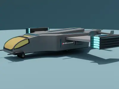 Low-poly Military Aircraft 3D model - VTOL Free low-poly 3D model