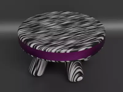 3D Model of Modern Striped Stool with Purple Detailing Free low-poly 3D model