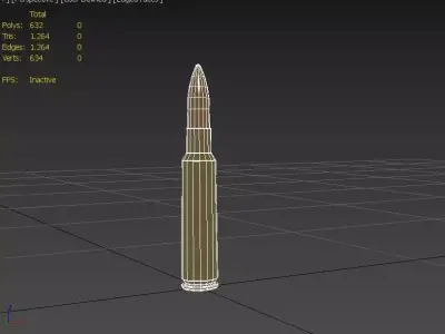 75x55mm Swiss Ammo Low-poly 3D model