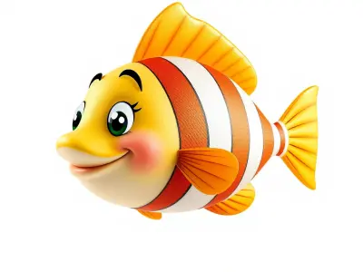 Animated Clownfish Character Model Pack for Games and Animation Low-poly 3D model