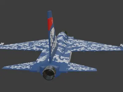 HURJET Single Engine Jet Trainer and close air support jet  Low-poly 3D model