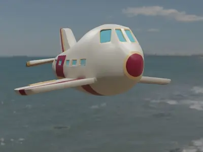 stylized airplane Low-poly 3D model