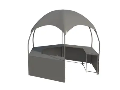 Hemisphere marketing hexagonal tent Low-poly 3D model