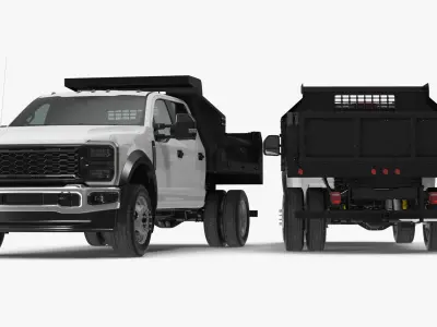 Pickup Truck Black Dump 3D model