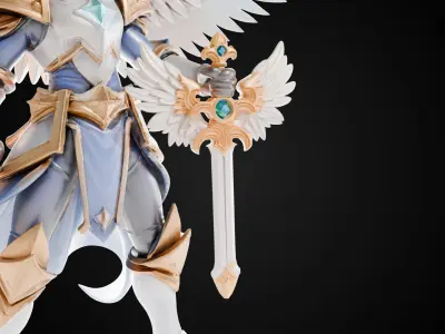 Stylized Sword - Paladin Sword Aegis Talon - Game Ready 3D model