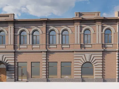 classic historic house on the street 3D model