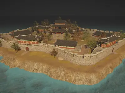 Korea Goryeo Palace Low-poly 3D model