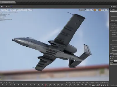 A-10 Warthog Fighter Low-poly 3D model