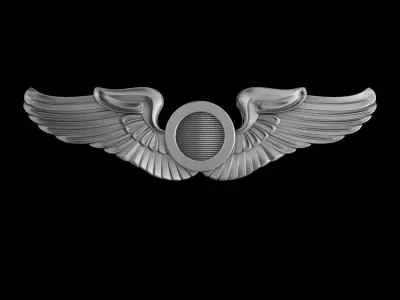 USAAF  Aircraft Observer Wings Badge 3D model
