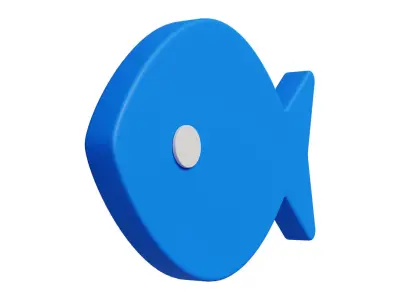 Fish icon Low-poly 3D model