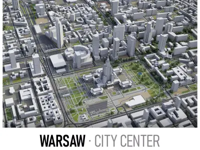 Warsaw Low-poly 3D model