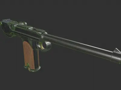 Borchardt C93 Pistol Low-poly 3D model