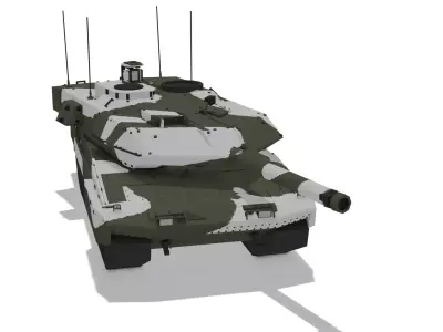 STRV 122 Low-Poly Tank  Game-Ready with 3 Camo Variants Low-poly 3D model