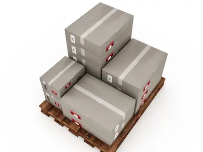 3D Warehouse Box Model 3 Low-poly 3D model