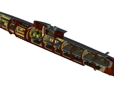 Project 626 Soviet Transport Submarine 3D model