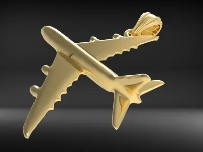 Airplane airbus pendant charm Necklace Jewelry 3D print model