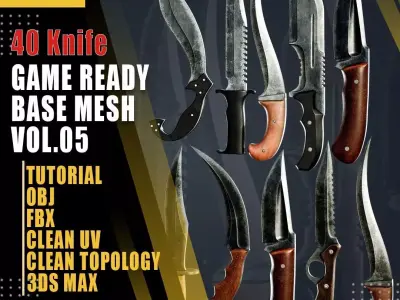 40 Knife Base Mesh Vol 05Game Ready Low-poly 3D model