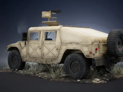 HMMWV M998 Humvee Low-poly 3D model
