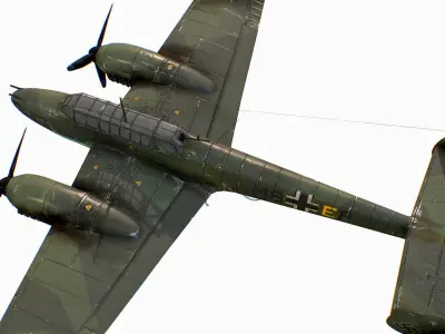 German fighter bomber Messerschmitt Bf 110 C4 Low-poly 3D model