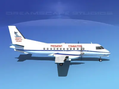 SAAB SF340 Piedmont Commuter 3D model